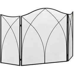 HOMCOM - Kaminschutzgitter - 126 x 76 cm - schwarz