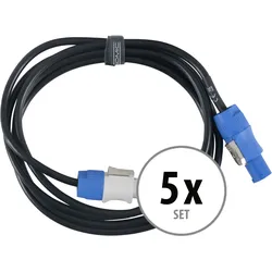 Pronomic Power Twist 2.5 Stromkabel 2,5m 5x Set
