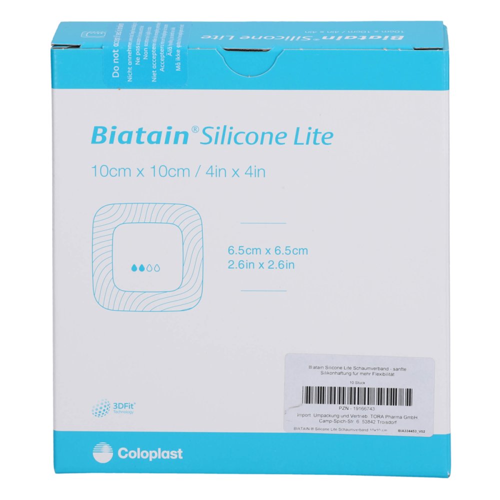 ToRa Pharma GmbH Biatain Silicone Lite Schaumverband 10x10 Cm 19166743
