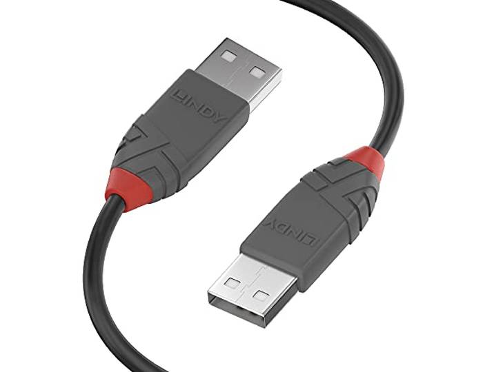 LINDY USB-kabel USB 2.0 USB-A stekker, USB-A stekker 3,00 m zwart, grijs 36694