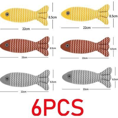 Uplift Treasures 3PCS Fish Catnip Interactive Kicker Toy Set 6pcs yellow Red Grey