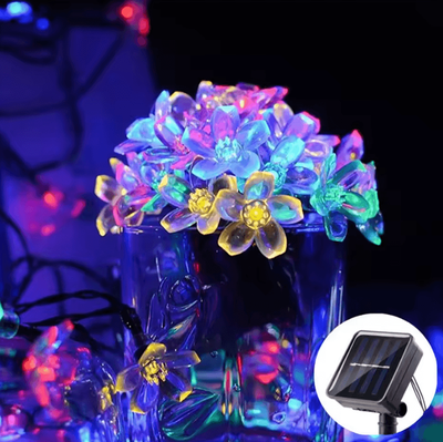 Inspire Curations 20 50 100 LED Solar Cherry Blossom String Lights multicolor 5m 20leds