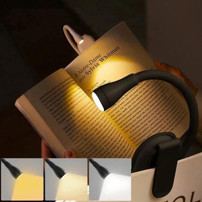 Inspire Select Rechargeable LED Clip On Book Light 3 Color Dimmable Reading Lamp black