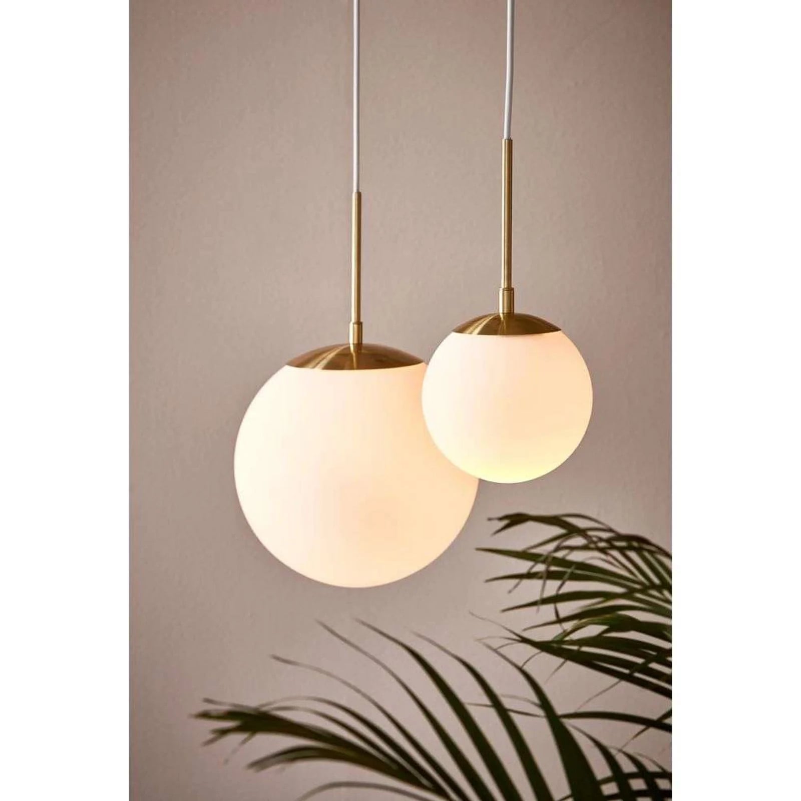 Nordlux Grant hanglamp messing/wit, Ø 15 cm