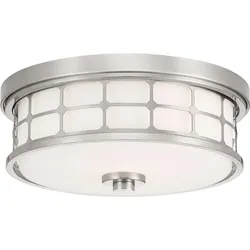 Deckenleuchte Lampe Wohnzimmerleuchte Metall Glas Nickel BxL 34,5x34,5 cm