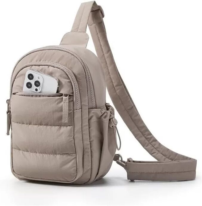 INF Leichte Multi-Pocket Reise Sport Wander Umhängetasche Kamel