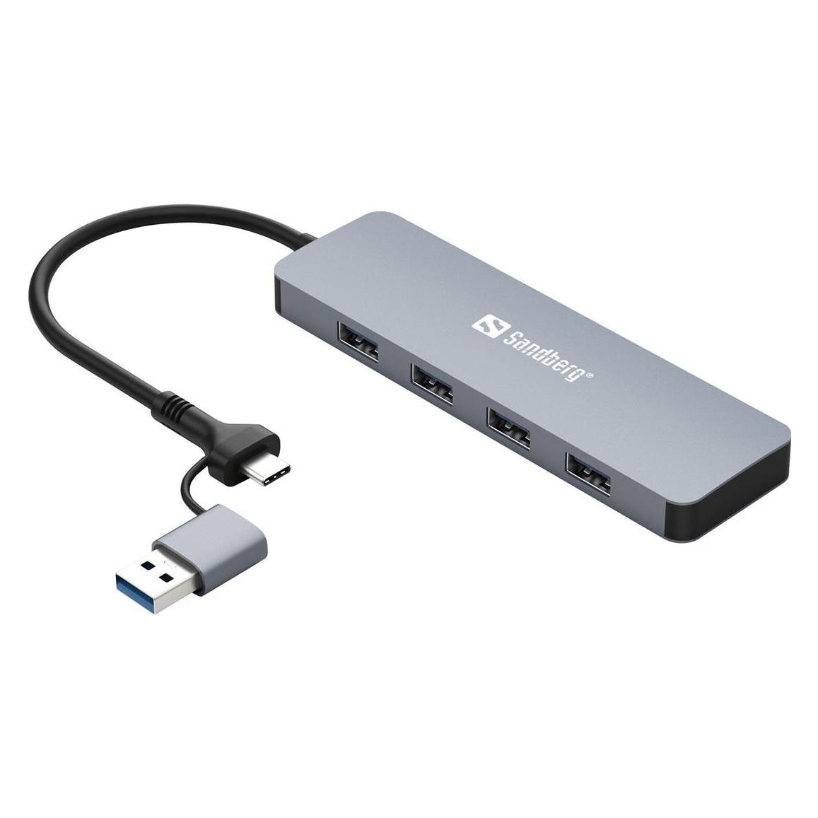 Sandberg USB-C/A to 4xUSB 3.0 Hub (USB-A, USB-C, 4 Ports) (136-63)