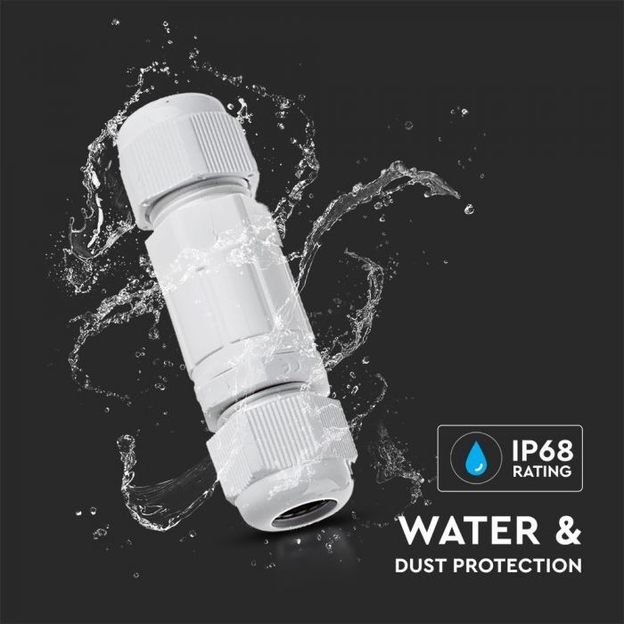 V-Tac Vt-792 Scatola Di Derivazione Con 2 Terminali Interni Plastica Bianco Ip65 - Sku 5896