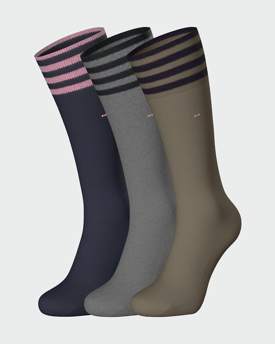 EDEN PARK Lot de 3 chaussettes hautes rayées
