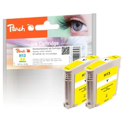 Peach Doppelpack Tintenpatronen gelb kompatibel zu HP No. 13 y*2, C4817AE*2