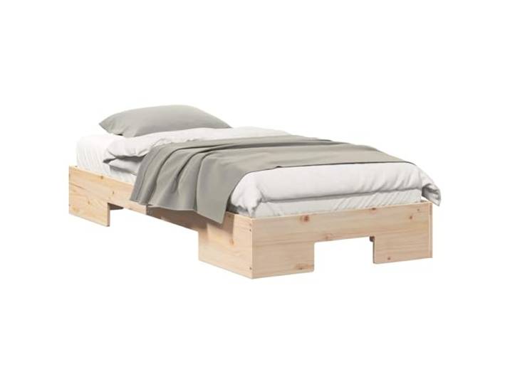 PUGYNBK Bettgestell Braun 90 x 190 cm Rechteckiger Bodenboden, elegantes Interieur, einfache Montage, langlebig