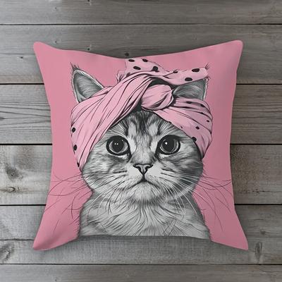 Perfect Picks Market Cute Cartoon Cat Pillow Cover For Sofa Decor Cozy Cat Lover Cushion Case 9