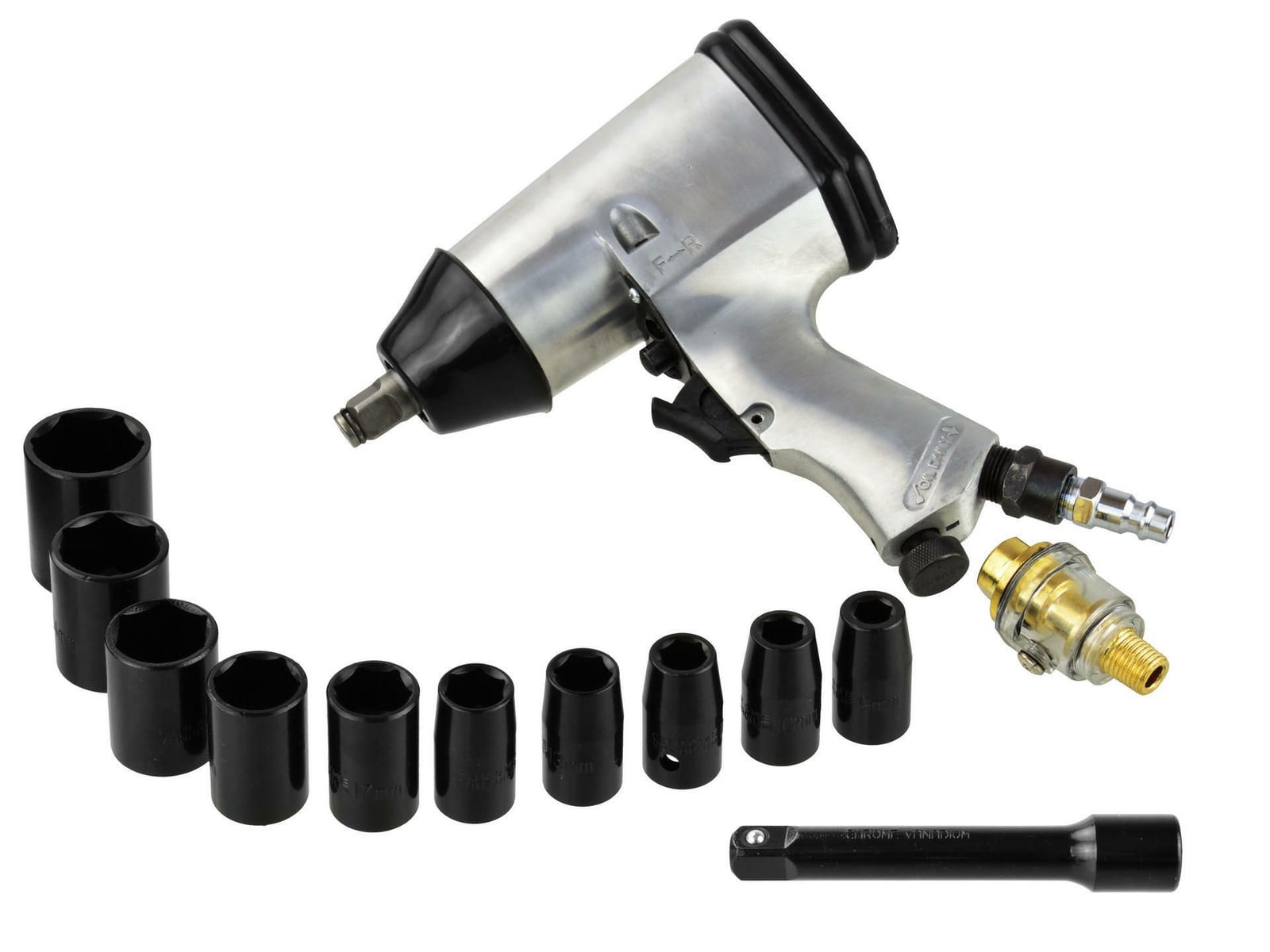 Geko Pneumatische slagmoersleutel 1/2 inch met 15 doppen