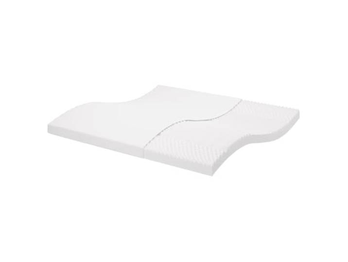 Schaumstoffmatratze Weiß 200x200 cm 7-Zonen mit 20 ILD und Pfirsichrosa 3 Schichten 24D PU-Schaum, 7 Liegezonen, pfirsichrosa Stoffbezug, Härtegrad 20 ILD