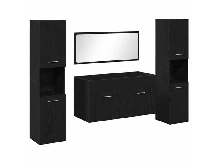 En solde  Jeu de mobilier de salle de bain 4 pièces - Ensemble de meubles - pour maison - Chêne noir L1084