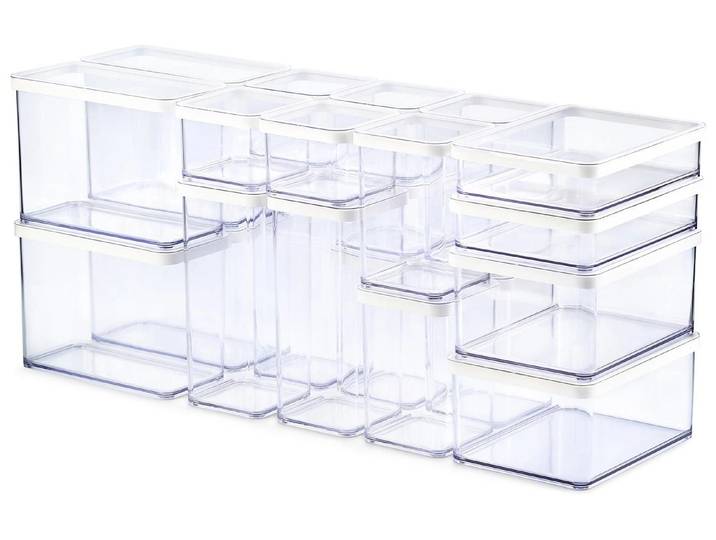Vorratsdose ROTHO Set Premium 24 tlg. Loft 27 l , transparent, B:40cm H:4cm L:40cm, Kunststoff, Lebensmittelaufbewahrungsbehälter, Vorratsdose