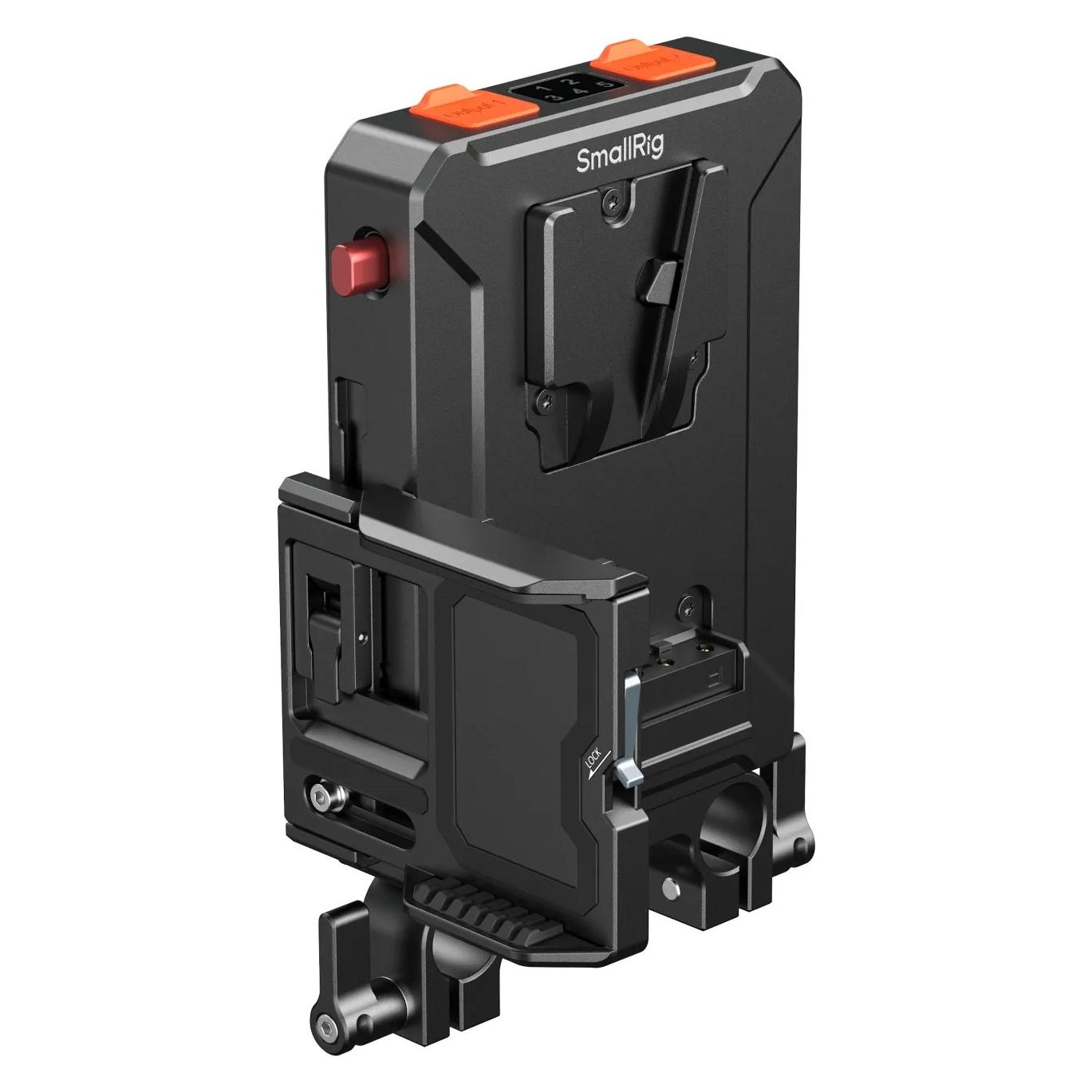 SmallRig 5881 Intelligent Power Management V-Mount Battery Adapter Plate with 15mm Dual Rod Clamp 5881 (5881)
