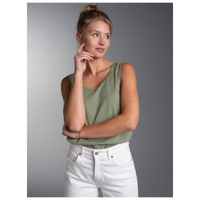 Unterhemd TRIGEMA "TRIGEMA Trägershirt aus 100% Baumwolle", Damen, Gr. M, 1 Stk., Normalgrößen, Ärmellos, grün (salbei), 100% Baumwolle, Unterhemden Unterhemd