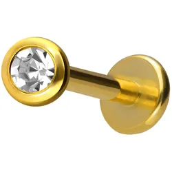 Titan Labret mit Innengewinde KRISTALL