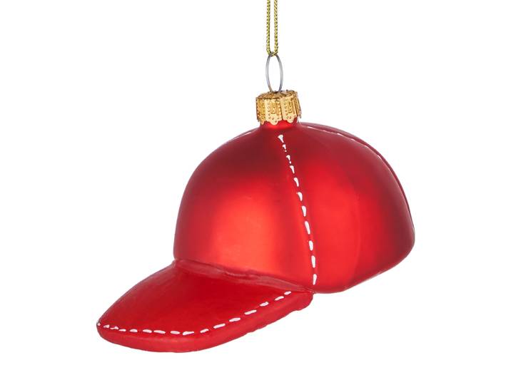 Ornement Casquette 5 x 5 x 8cm Rouge/Rouge