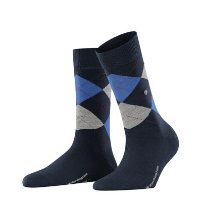 Socken BURLINGTON "Marylebone", Damen, Gr. 36-41, Sockengröße, blau (marine), Baumwollmischung, Argyle-Muster, Socken Socken, Einheitsgröße 36-41, wärmende Wollmischung, Argyle-Muster