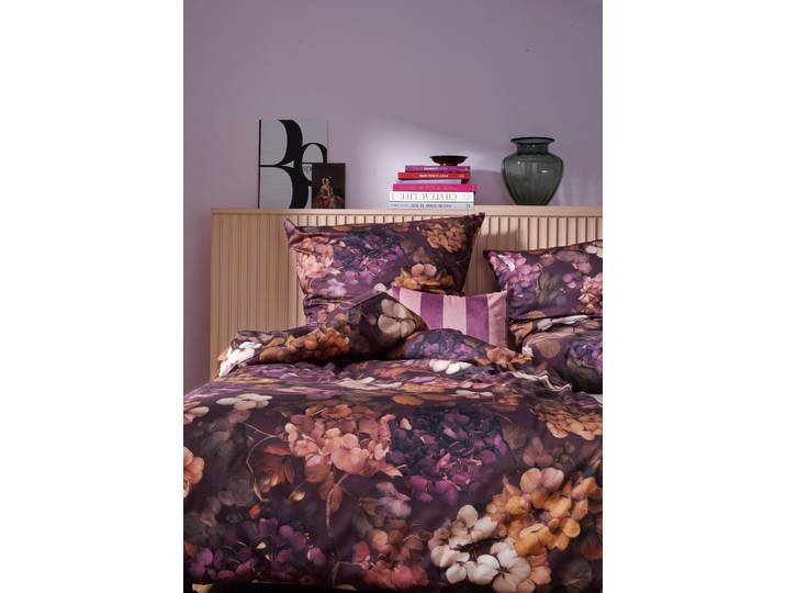 Bettwäsche APELT Lutetia , bunt (mauve, beer), B/L: 155cm x 220cm, 1 Stk., 1 Stk., Satin (Bio-Baumwolle), B/L: 80cm x 80cm, 2, Satin (Bio-Baumwolle), Bezug: 100% Baumwolle, Bettwäsche, Bettwäsche, Bettwäsche-Set mit Reissverschluss, Baumwoll-Satin, Digitaldruck