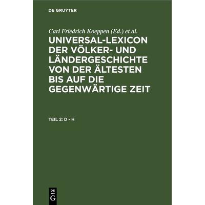 D - H, Gebundene Ausgabe von , De Gruyter, 978-3-11-242641-8