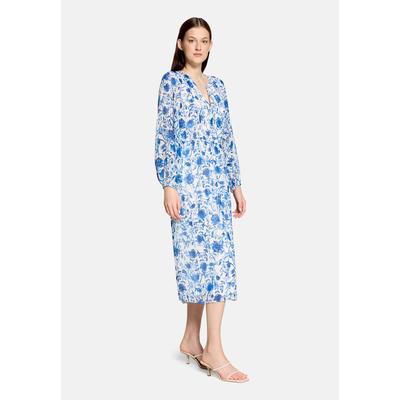 Sommerkleid VERA MONT "Damen im Boho Style", Damen, Gr. 40, Normalgrößen, blau (blau, weiß), Obermaterial: 100% Polyester. Futter: 100% Viskose, figurumspielend lang, Rundhals, Kleider Sommerkleid