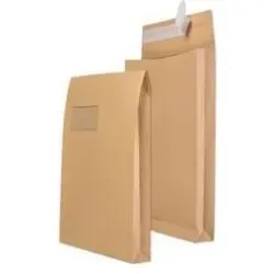 Mailmedia, Versandtasche + Luftpolstertasche, Faltenversandtasche C4, mit Fenster, natron braun (100 Stk.)
