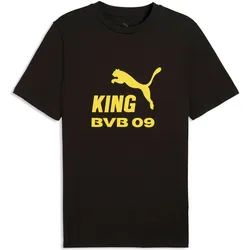 Puma, Herren, Sportshirt, BVB KING Logo Tee (L), Schwarz, Gelb, L