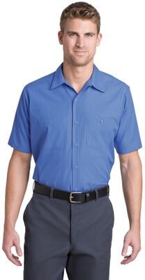 Red Kap SP24 Short Sleeve Industrial Work Shirt in Bs-Petrol Blue/Navy Blue size XLR   Polyester Blend SL20, SB22, RKSP24, SP20, CS20, SP24L