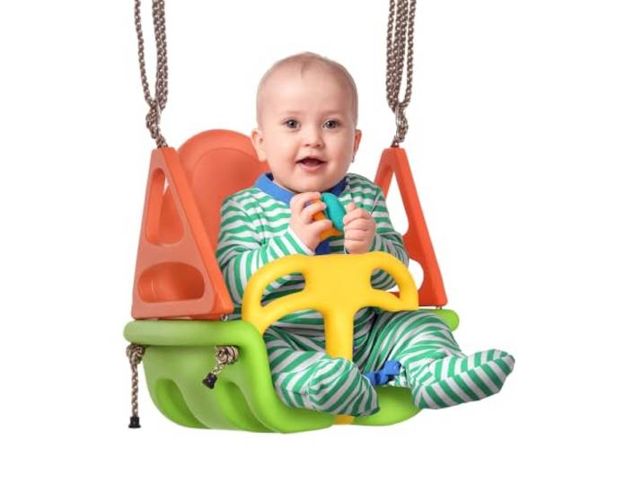 Outsunny babyschommel verstelbaar/meegroeiend, kinderen 9-36 maanden, groen