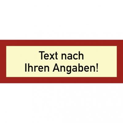 Dreifke® Aufkleber, Brandschutzzeichen - Text nach Ihren Angaben, Folie, nachl., 160-mcd, 210x74 mm