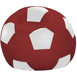 linke licardo Fußball-Sitzsack Kunstleder weiß/rot Ø 80 cm