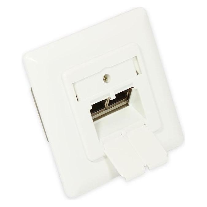 Good Connections Netzwerkdose Kat. 6A, 2xRJ45, geschirmt, Unterputz, DESIGNABLE, vertikale Kabeleinführung, Perle (GC-N0021)