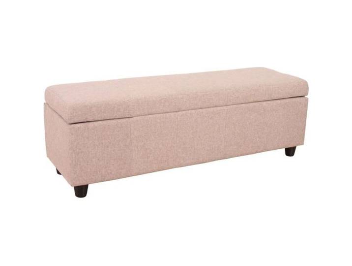 Banc/banquette/coffre de rangement Kriens 112x45x45cm tissu ~ beige