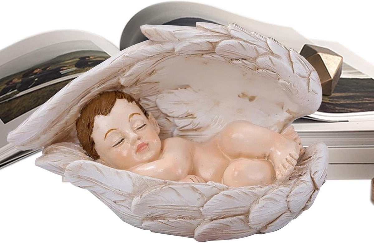 Hars Engelenvleugels Beeldje - Mini Slaapstandbeeld Ornament voor Interieur Decoratie