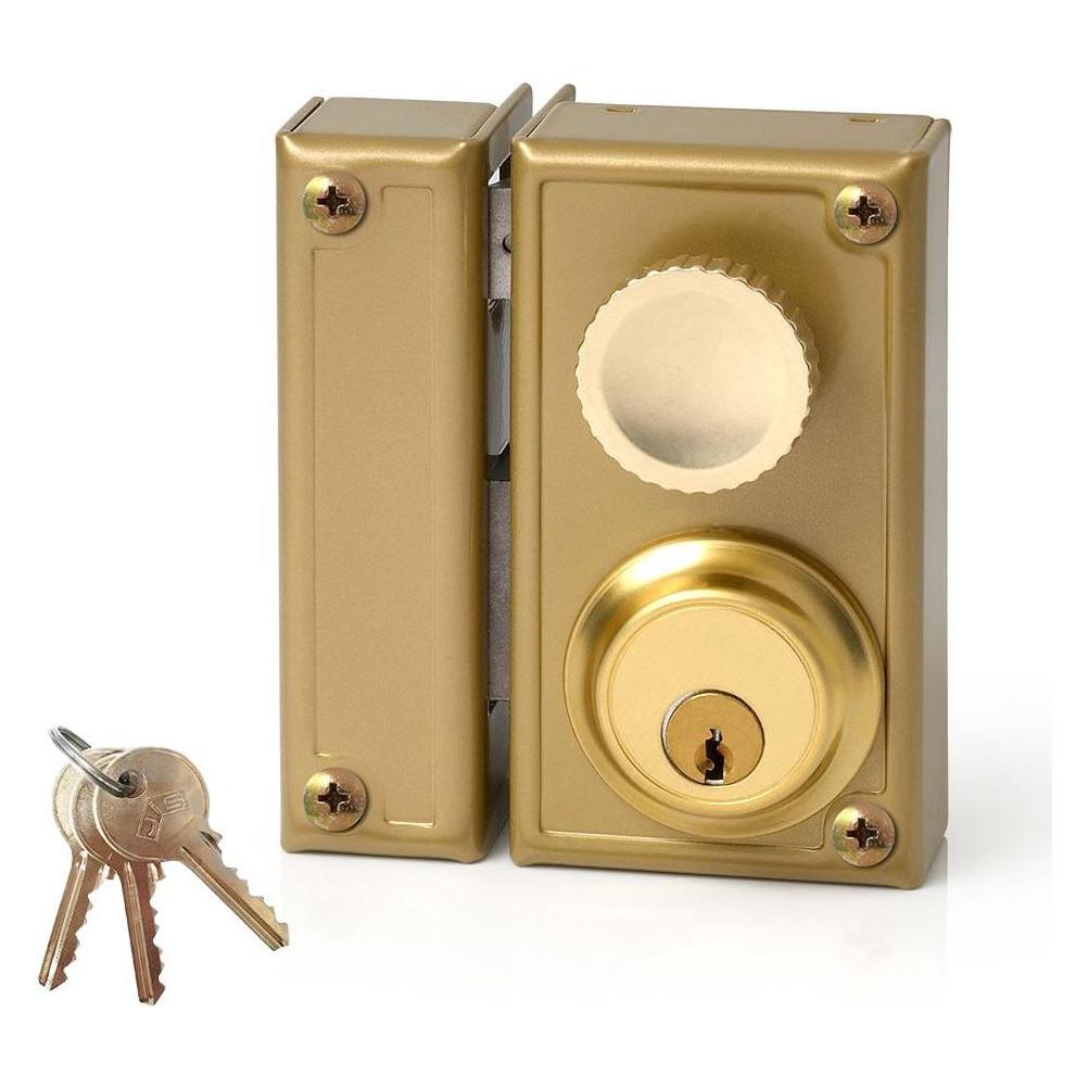 Jis Türzusatzschloss 34-6I Gold 52 Mm Links Obenauf Legen (Einsteckschloss) (45308932)