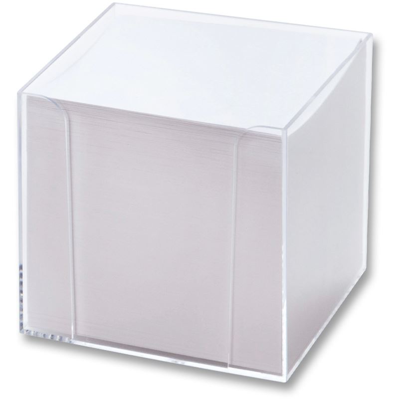 folia Zettelbox, Kunststoff, glasklar, Füllung: weiß
