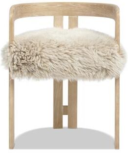 Taylor "Millford 21"" Rustic Sheepskin Dining Arm Chair"