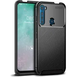 Screenguard Motorola One Fusion+ Hülle Carbon Design TPU Case (Motorola One Fusion+), Smartphone Hülle, Schwarz