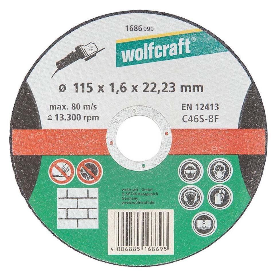wolfcraft 1 Trennscheibe Stein ø115x1,6x22,2mm (1686999)