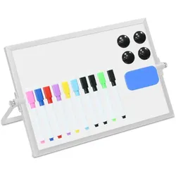 Relaxdays Whiteboard Tisch Weiß,Silber