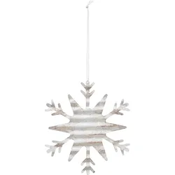 Tin Christbaumschmuck Schneeflocke 2 silberfarben