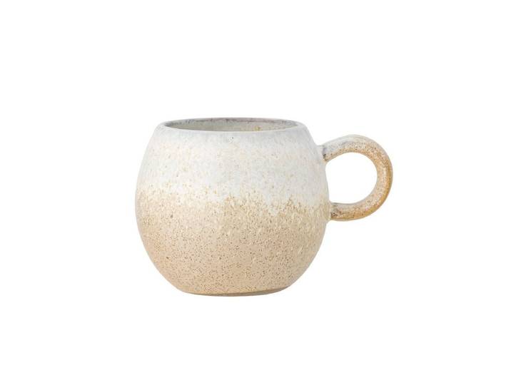 Tasse Elio - aus Steingut gefertigt - Beige-Weiß - Luxusbetten24