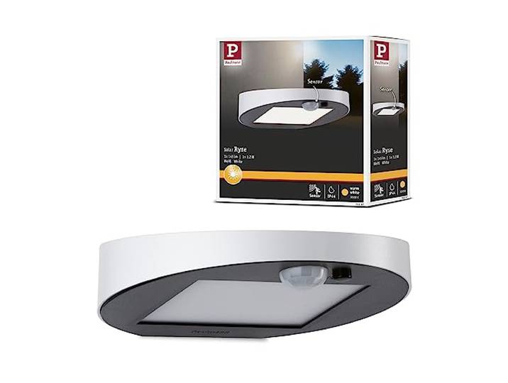 Paulmann 94247 Solar Wandleuchte Ryse LED Außenleuchte incl. 1x1,2 Watt Weiß Kunststoff 3000 K Warmweiß