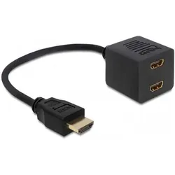 DELOCK HDMI Adapter A -> 2x A St/Bu 0.20m with Ethernet