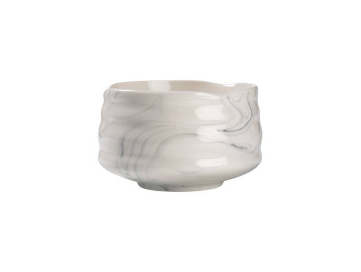 Bol à matcha en céramique CHiATO Chawan Cloud Mist – blanc / bleu grisâtre