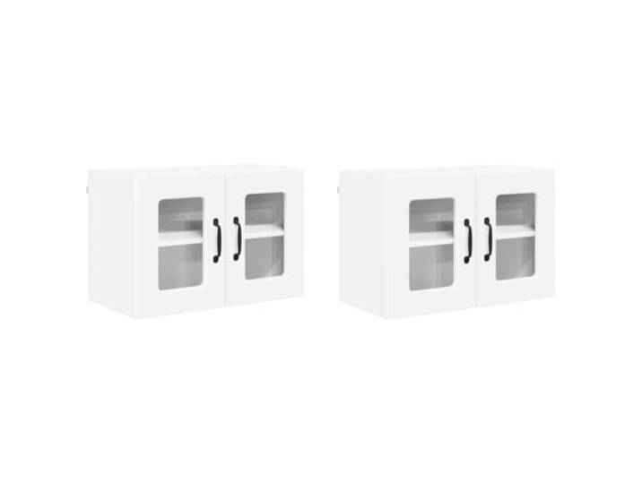 HKTMGDNG 2er Set Küchen Wandschrank Weiß 60x31x40 cm Holzwerkstoff Platzsparende Wandaufbewahrung für Küche und Esszimmer mit geräumigen Fächern für Geschirr und Gewürze.