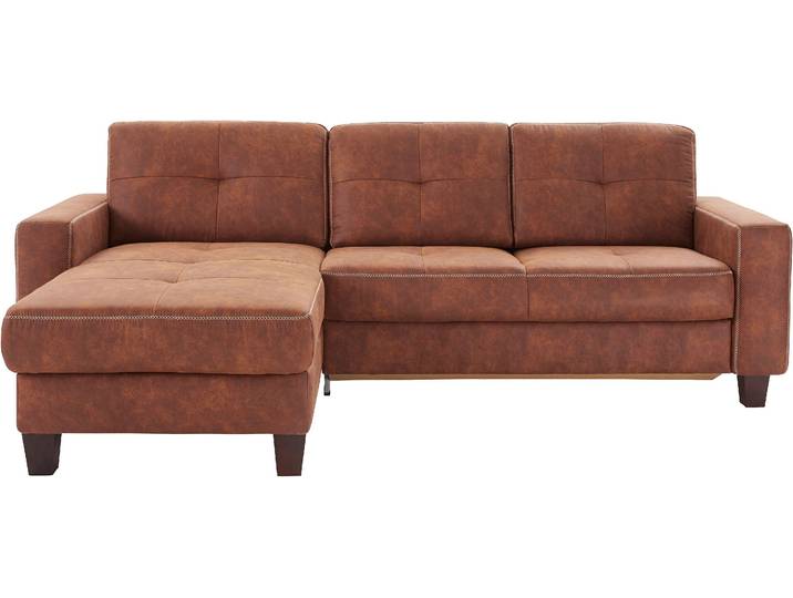 Ecksofa OTTO HOME Varese , braun (cognac), B:251cm H:91cm T:164cm, Luxus-Microfaser ALTARA NUBUCK (100% Polyester);Luxus-Microfaser ALTARA NUBUCK (100% Polyester) / Struktur (100% Polypropylen);Luxus-Microfaser ALTARA NUBUCK (100% Polyester) / Struktur fein (100% Polyester), Sofas, Ecksofa, wahlweise mit Schlaffunktion und Vorziehfunktion